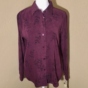 New Style & Co. Moleskin Wine Purple Blouse size 6P